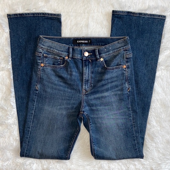 Express High Rise Boot Blue Jeans Size 6L